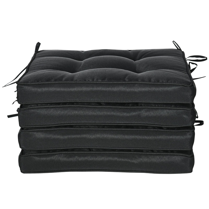 Replacement Cushions for Rattan Furniture, 4 Piece, Black