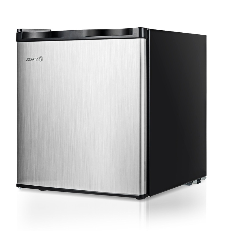 1.1 cu.ft. Compact Single Door Mini Upright Freezer, Black & White