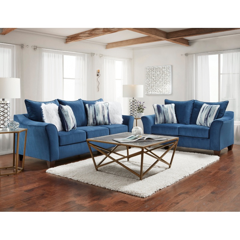 7700 Velour Navy Sofa