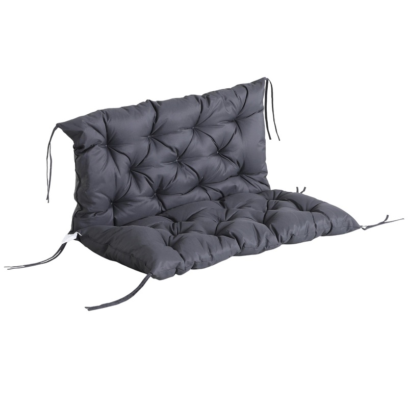 Porch Swing Cushion Garden Bench Cushion with Backrest, Non-Slip 2-seater Thick Pad, Swing Chair Mat Replacement for Indoor and Outdoor, 39.4 x 38.6, Dark Grey