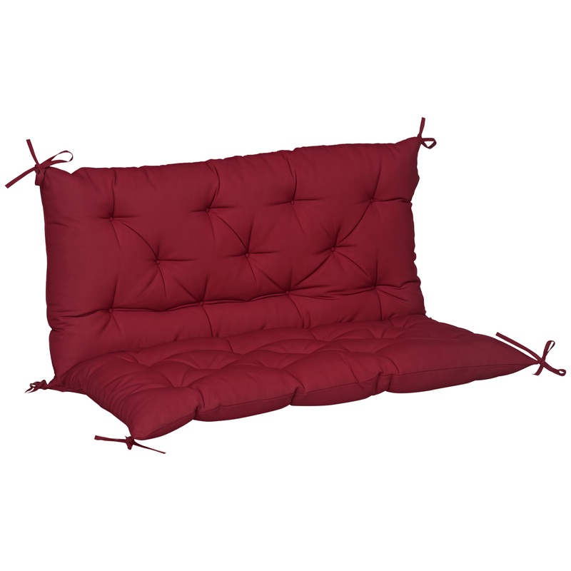 Porch Swing Cushion with Backrest, 39.4 x 38.6, Wine Red