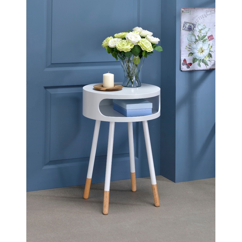 Sonria – Round Accent Table – Natural White