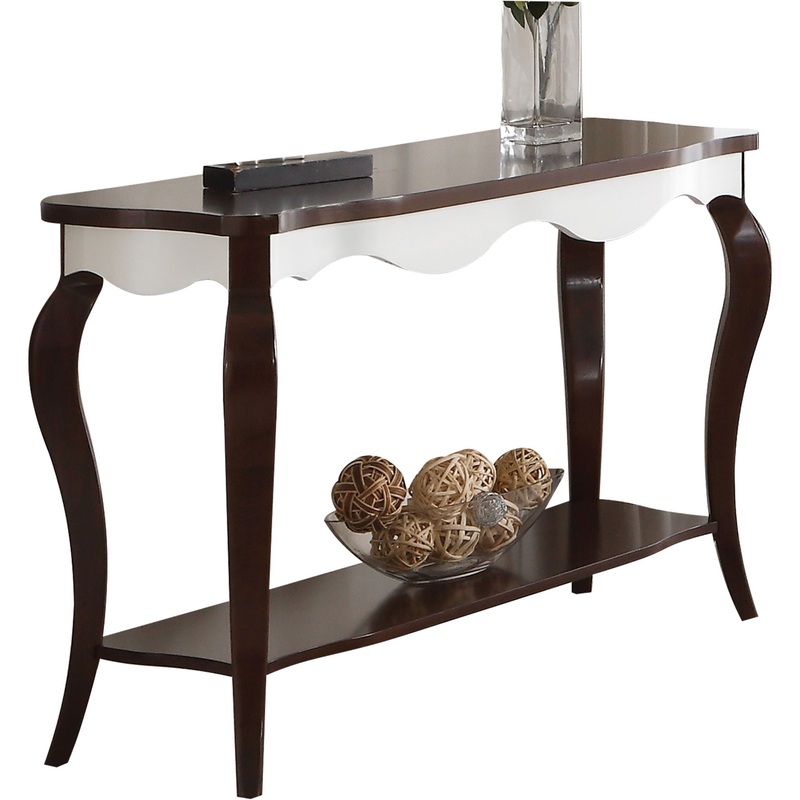 Mathias – Sofa Table – White / Walnut