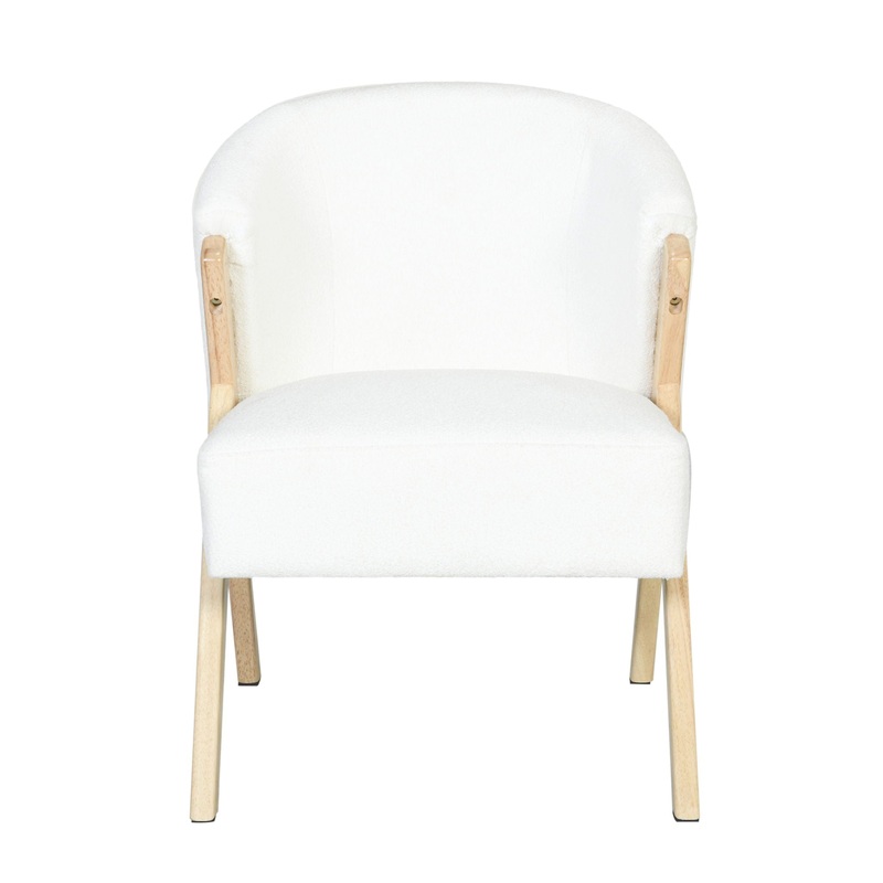 Modern Accent Chair With Polyester Upholstery And Minimalist Lounge Chair For Living Room, Bedroom, Or Office – White