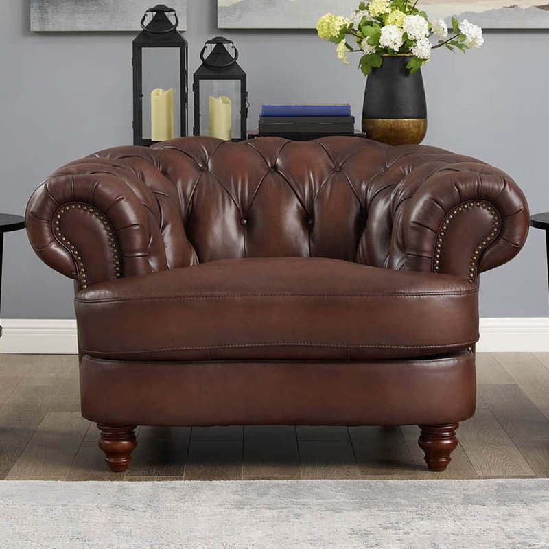 Newport – Leather Chair – Caramel
