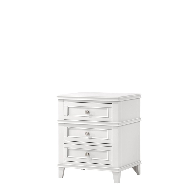 3 Drawer Nightstand With USB|White|Gray|Dark Brown