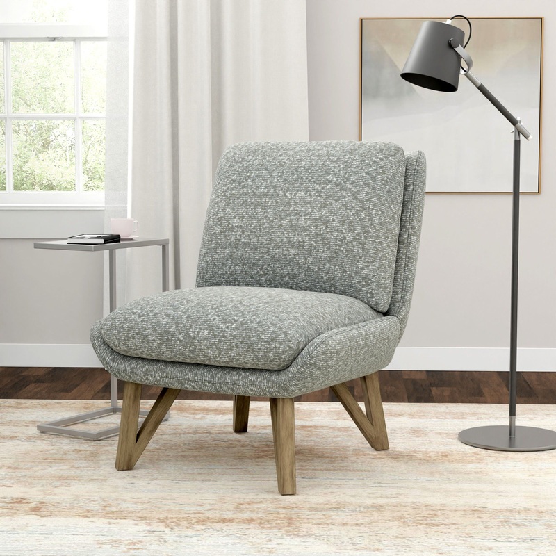 Emerse – Armless Accent Chair|Gray|White