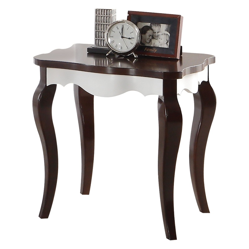 Mathias – End Table – White / Walnut