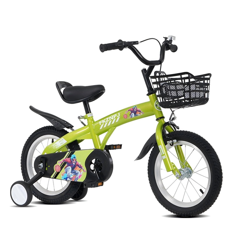Fkznpj – 16 Sporty Kids Bike With Training Wheels And Stand Adjustable Saddle Suitable For Boys And Girls Aged 4 – 8 Years Tall Height 41 – 46 Available In A Variety Of Colors