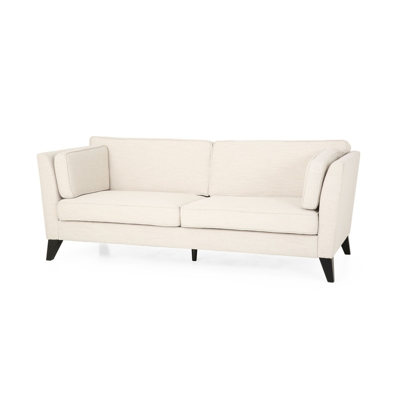 3 Seater Fabric Sofa, With Birch Legs, Study And Living Room – Beige