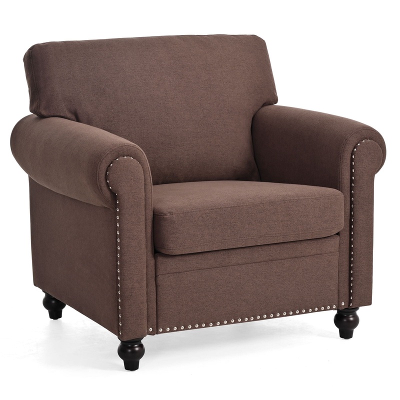 37.4 1 Seater Sofa|Dark Brown|Dark Gray