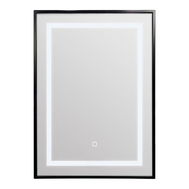 Tema Palermo IP44 Black Rect Led Mirror 70X50