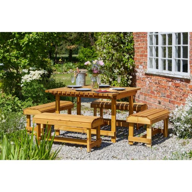 Tom Chambers Coxwald Wooden Table & Bench Set