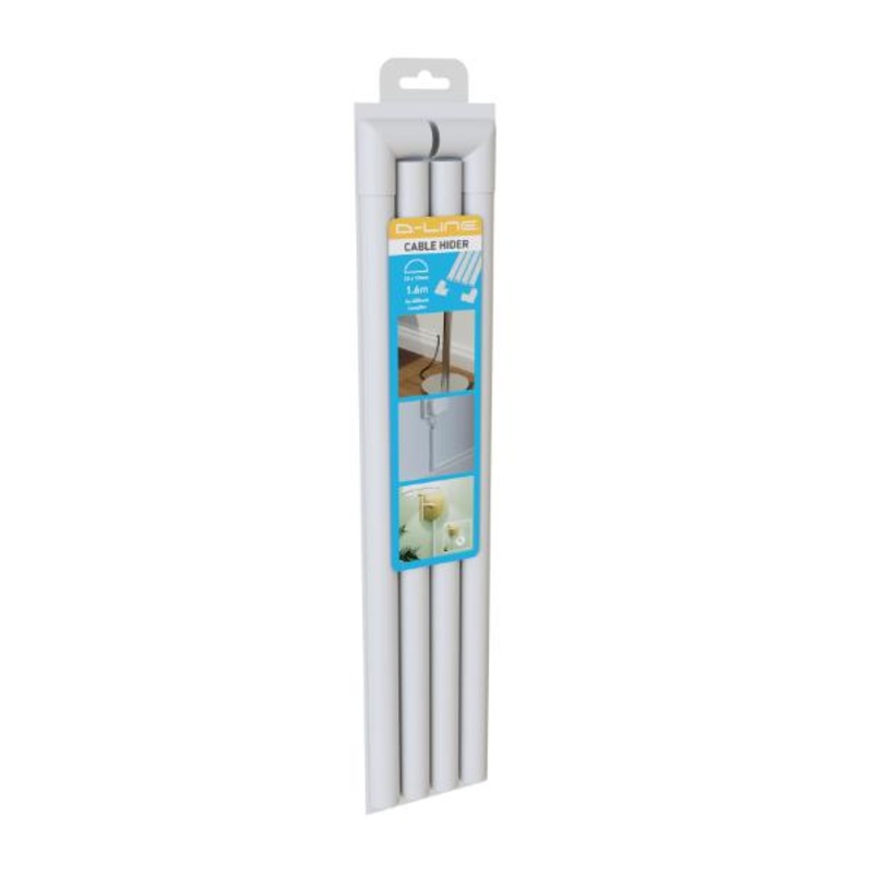 D-Line Trunking Pack 20x10mm -round White 4x 400mm