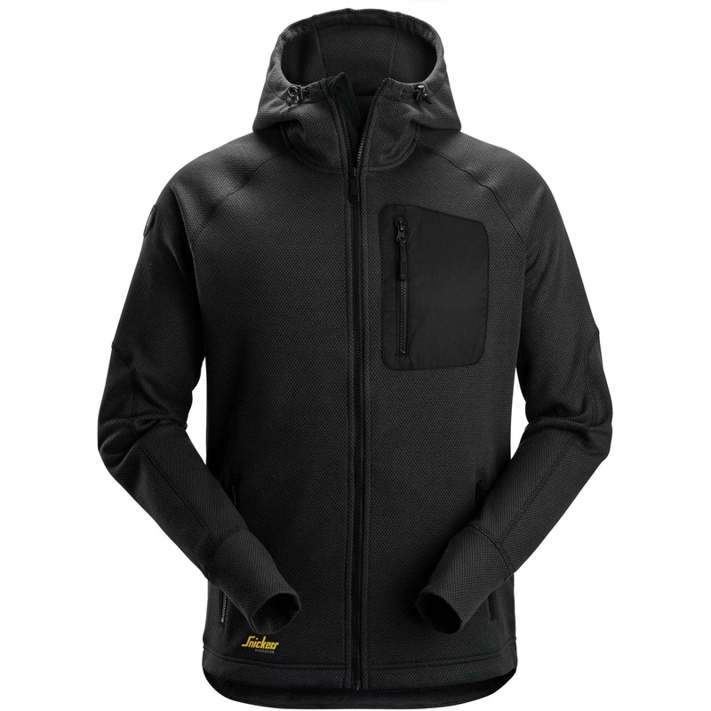 Snickers FlexiWork Full Zip Fleece Hoodie Black