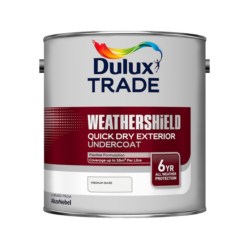 Dulux Trade Weathershield Quick Dry Exterior Undercoat Medium Base 2.5L
