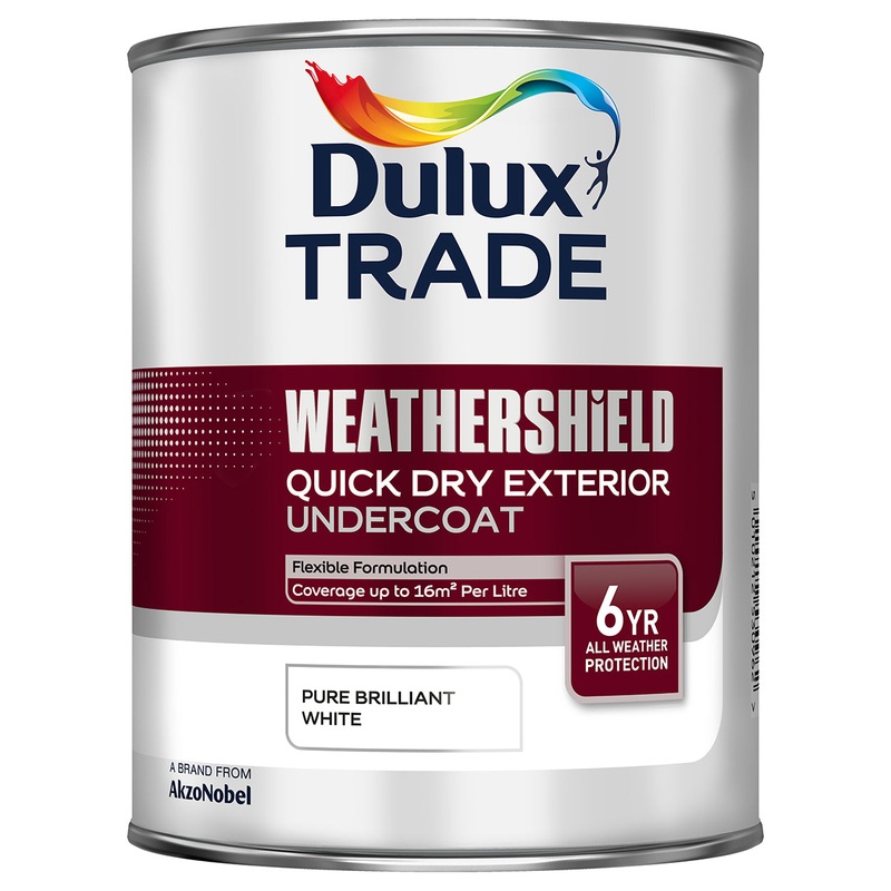 Dulux Weathershield Quick Dry Undercoat Pure Brilliant White 1L