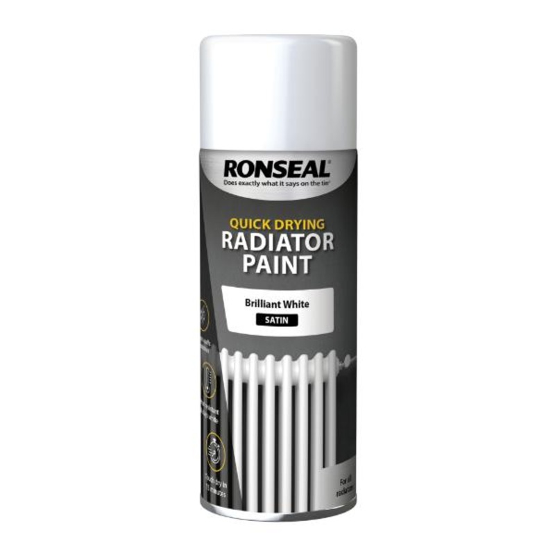 Ronseal Quick Dry Rad Spray White Satin 400ml