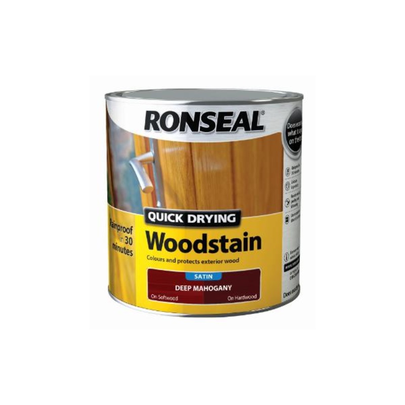 Ronseal Quick Dry Woodstain Satin Dark Mahogony 2.5L