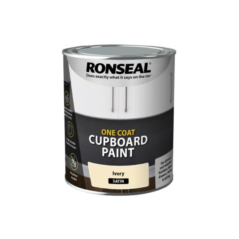Ronseal One Coat Cupboard Melamine & Mdf Paint Ivory Satin