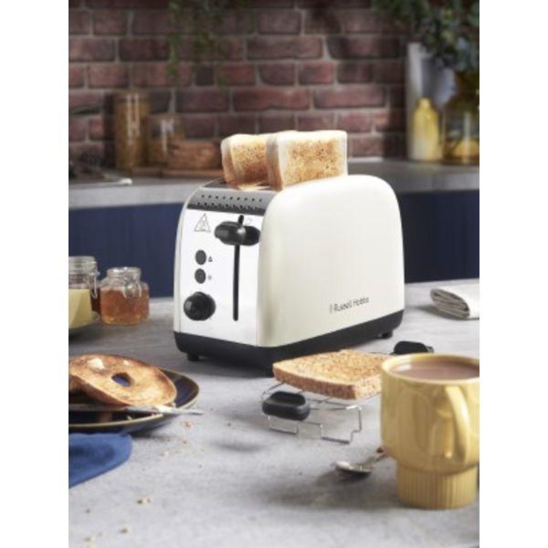 Russell Hobbs 2 Slice Cream Steel Toaster