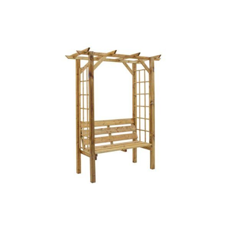 Wooden Pergola with Bench Small