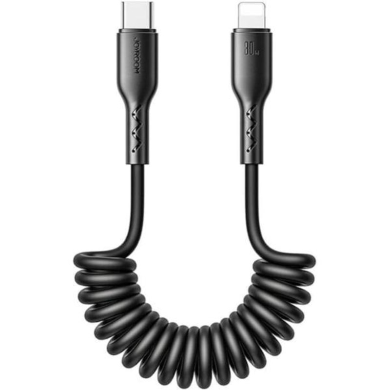 Joyroom 30W Coiled Data Cable C to Lighting Black